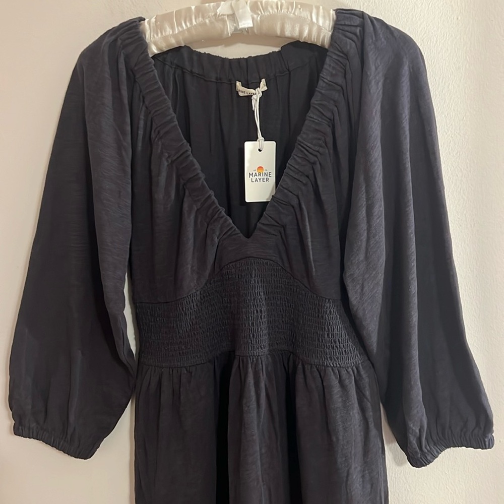 NWT Marine Layer Florence vintage slub midi dress